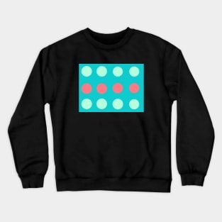 Retro modern teal, mint and cherry circular print Crewneck Sweatshirt